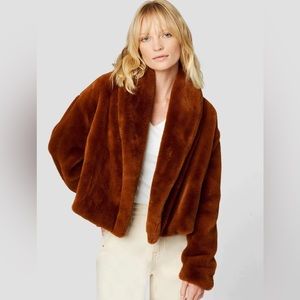 NWOT Blank NYC Faux Fur Cropped Jacket in Eye Candy